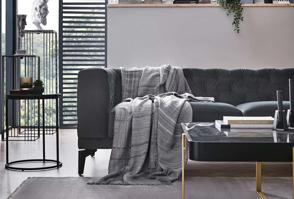 Tess Grijs Bank Plaid 140X190 Cm