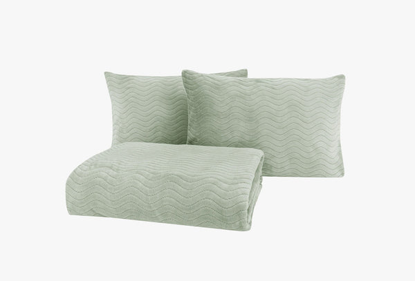 Dazel Saliegroen Deken Bed Sprei Seti Eenpersoons