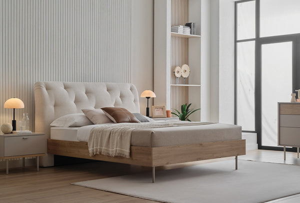 Cante Bed met hoofdbord 160X200 Cm 57001 Creme
