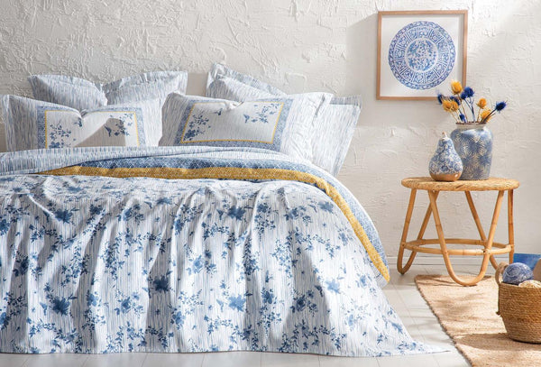 Minella Blauw Pique Tk Eenpersoons