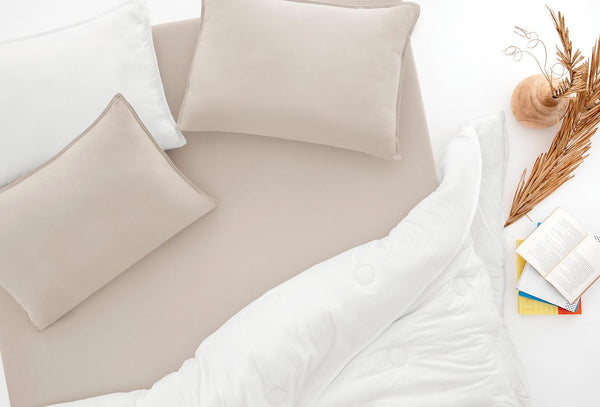 Lupa Soft Beige Hoeslaken Eenpersoons