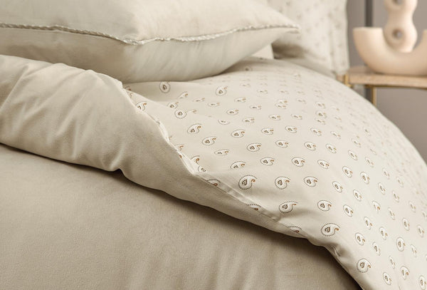 Charme Arwin Taupe Fluweel Saten Dekbedovertrekset Tweepersoons