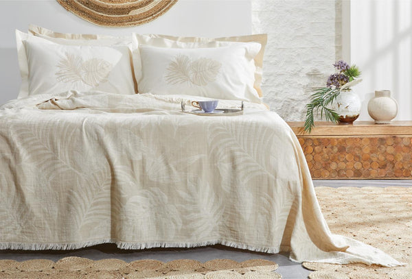 Belinda Taupe Pique Bed Sprei Tk Tweepersoons