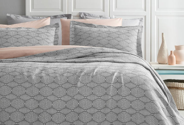 Morty Antraciet Bed Sprei Seti Tweepersoons