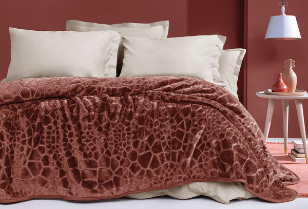 Meave Terracotta Deken Tweepersoons