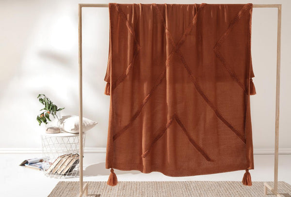 Tina Terracotta Bank Plaid Tv-plaid 130X170 Cm