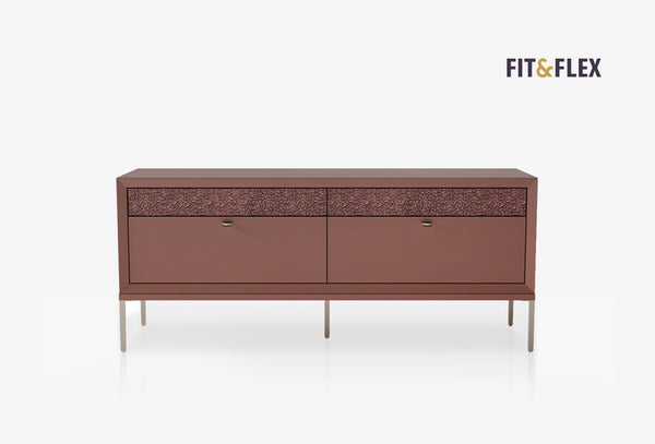 Fit & Flex Module met 4 lades op poten - Sorbet, 160x67 cm