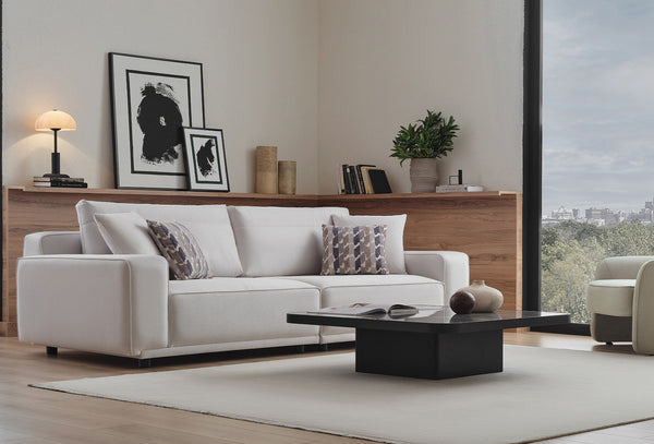 Mesta 3-Zitsbank Orme Stof 14008 Creme