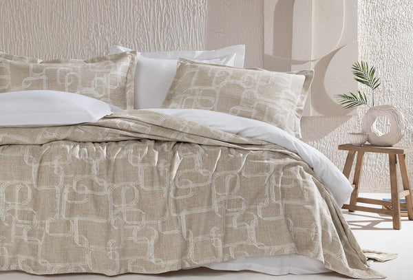 Adena Beige Bed Sprei Eenpersoons