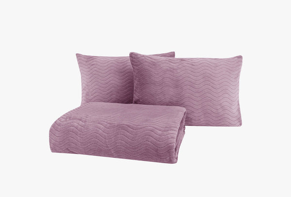 Dazel Asgrijs Deken Bed Sprei Seti Eenpersoons