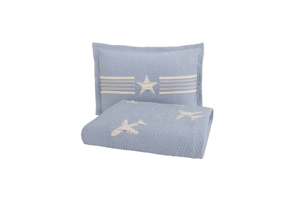 Chevron Indigo Bed Sprei Seti Eenpersoons