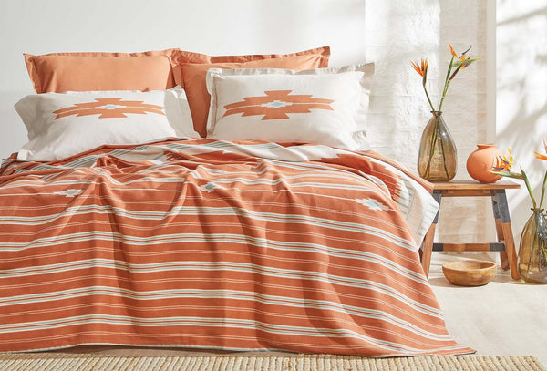 Nomi Terracotta Pique Tk Eenpersoons