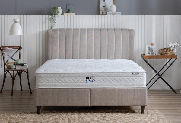 Blue Star Bed Boxspring met hoofdbord 90X190 Cm Beige