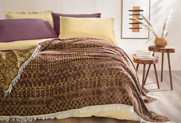 Zion Pruim Bed Beddensprei Eenpersoons