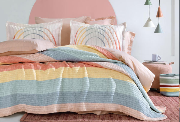 Elrod Roze Bed Sprei Seti Eenpersoons