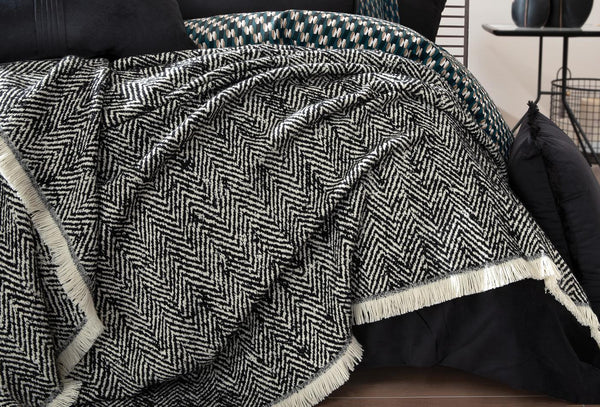 Bronte Zwart Bank Plaid Tv-plaid 140X190 Cm