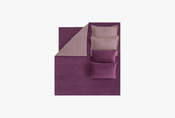 Charme Pinnata Paars Fluweel Saten Dekbedovertrekset Tweepersoons