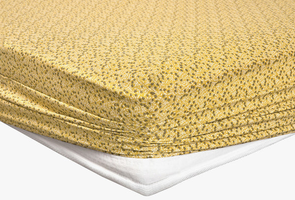 Mix Match Ditsy Safran Hoeslaken Eenpersoons