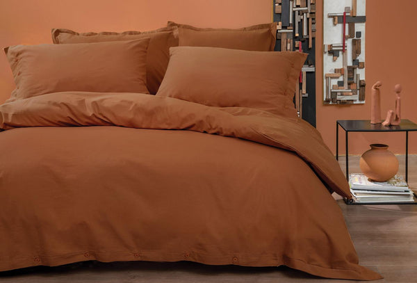 Plain Terracotta Dekbedovertrekset Eenpersoons