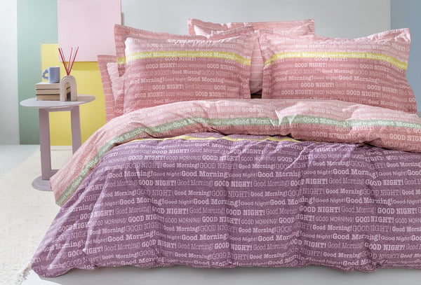 Elrod Roze Bed Sprei Seti Eenpersoons