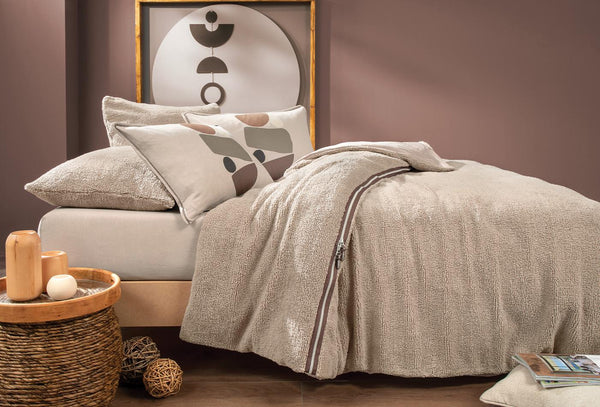 Coverme Stone Beige Deken Dekbedovertrekset Eenpersoons