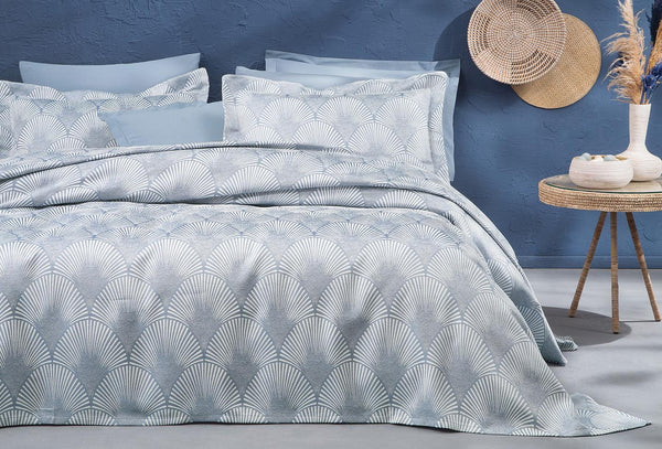 Gian Blauw Bed Sprei Seti Tweepersoons
