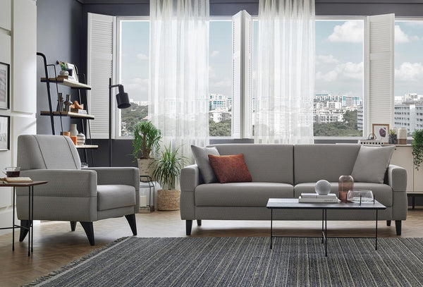 Astera 3-zitsbank met slaapfunctie + Fauteuil