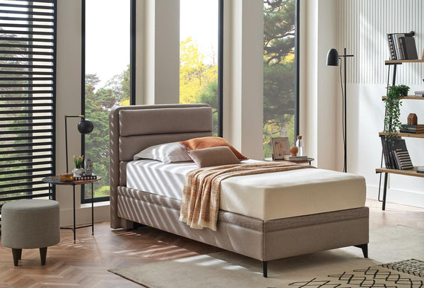 Botanic Boxspring met hoofdbord 90X190 Cm Taupe