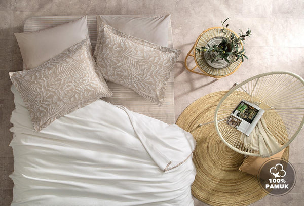 Noelle Beige Pique Tk Tweepersoons
