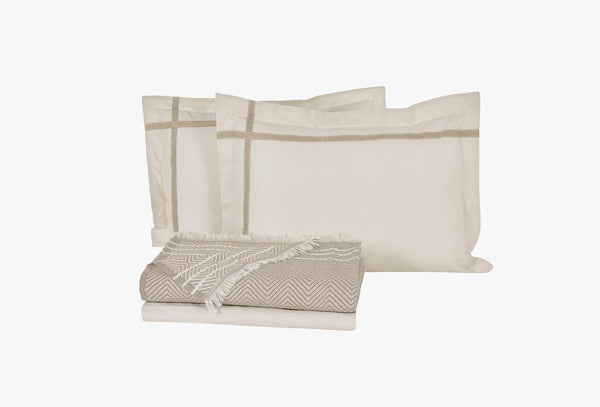 Colin Beige Pique Tk Eenpersoons