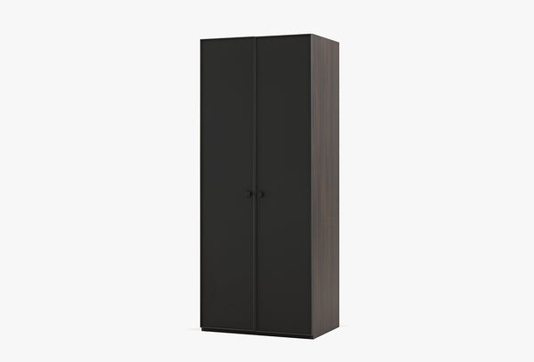 Parma Kledingkast 2-deurs Donker Notenhout Zwart 90X221 Cm