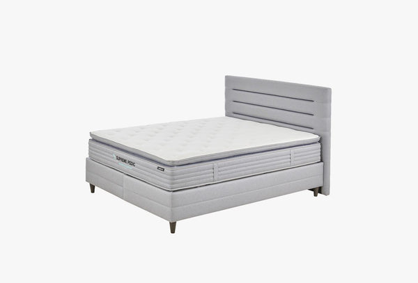 Supreme Pedic Bed Boxspring met hoofdbord 100X200 Cm Blauw