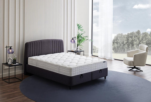 Silver Therapy Bed Boxspring met hoofdbord 90X190 Cm Antraciet