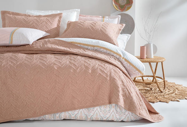 Curly Oudroze Bed Sprei Eenpersoons