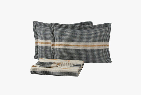 Recta Antraciet Pique Bed Sprei Seti Eenpersoons