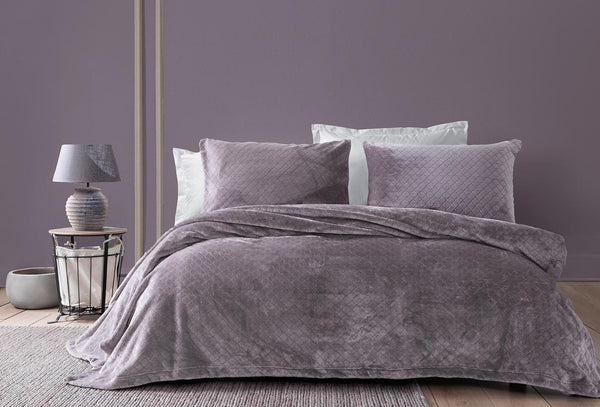 Belly Asgrijs Bed Sprei Seti Tweepersoons