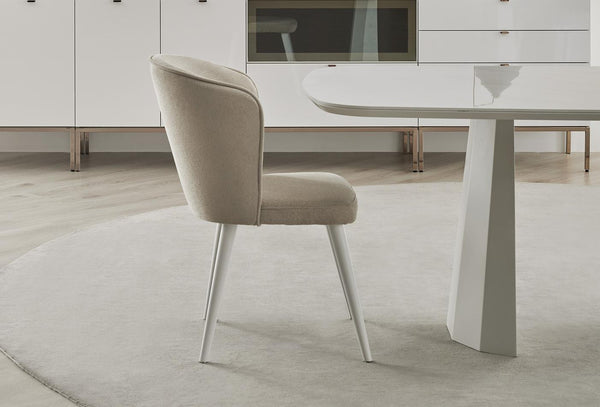 Legato Eetkamerstoel Fluweel Stof 52001 Licht Beige