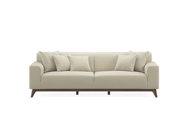 Netha 3-Zitsbank met Slaapfunctie Bank Mohair 11703 Creme