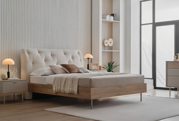 Cante Bed met hoofdbord 160X200 Cm 57001 Creme
