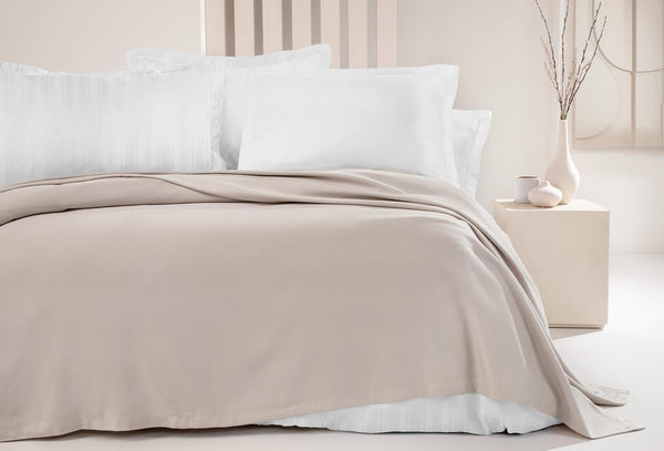 Anders Beige Pique Eenpersoons