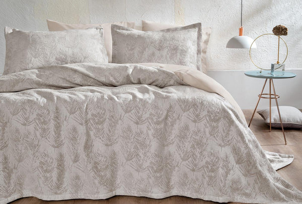 Ella Taupe Bed Sprei Seti Tweepersoons