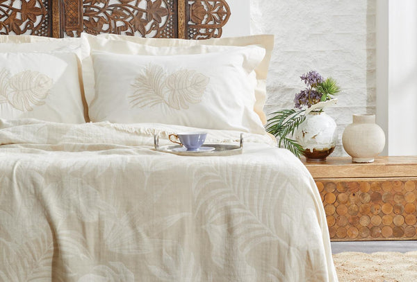 Belinda Taupe Pique Bed Sprei Tk Tweepersoons