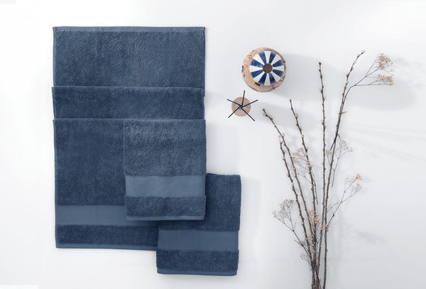 Essentials Navy Hand- & gezichtshanddoekset 3-delig 50X90 Cm
