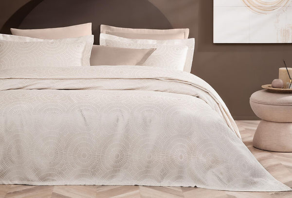 Heliks Beige Bed Sprei Seti Tweepersoons