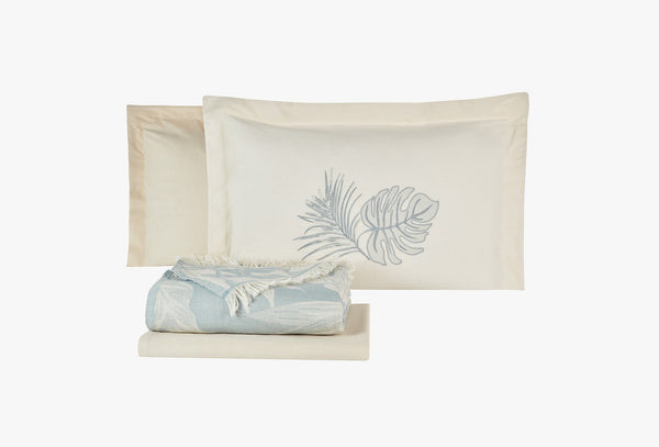 Belinda Blauw Pique Bed Sprei Tk Tweepersoons