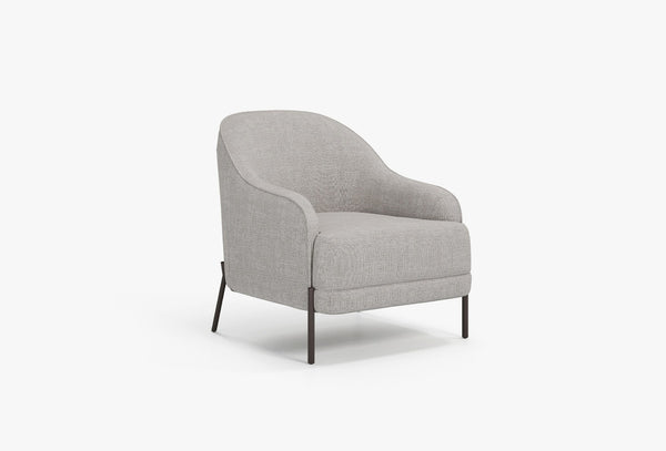 Varena Fauteuil, Geweven stof, Lichtgrijs
