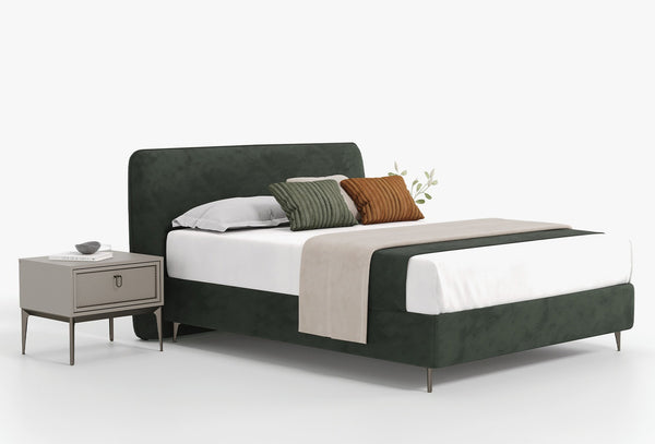 Hera Bed met hoofdbord kledingkastkast 5-deurs Nachtkastje 2 stuks