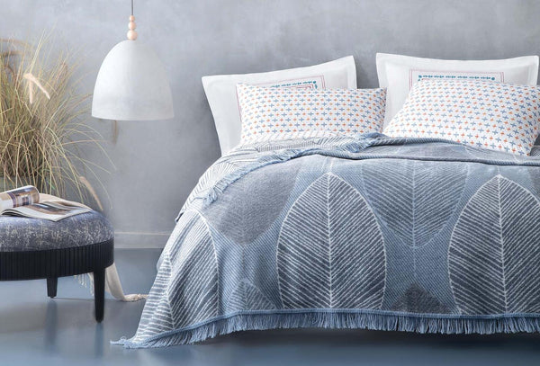 Dona Blauw Eenpersoons Dona Katoenen Deken Blauw