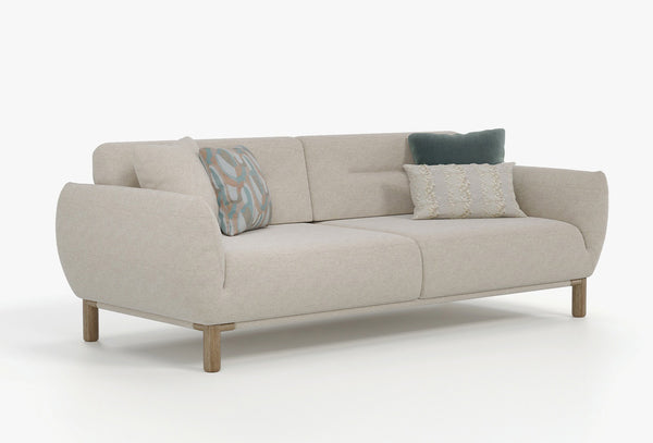 Perge 3 -Zitsbank met Slaapfunctie + Fauteuil 57001 Creme