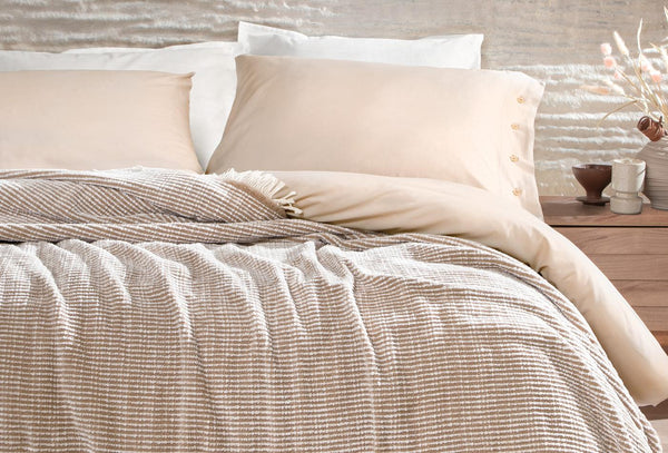 Nesta Beige Bed Sprei Eenpersoons